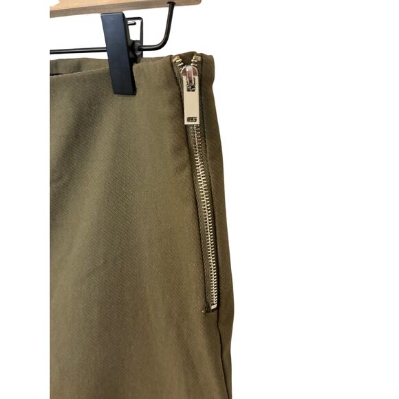 Jules and Leopold Ponte Olive Green Pull On Stretch Casual Ankle Pants Business - Picture 2 of 5